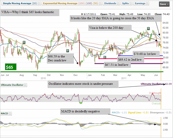 VISA stock chart 2010-2011