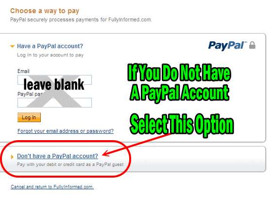 PayPal Step 1