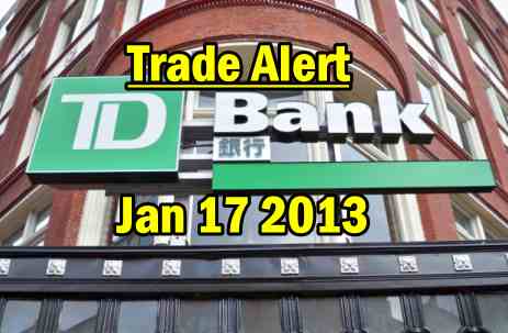 TD Stock – Trade Entered Jan 17 2013 (TD Bank Stock)