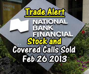 Trade Alert – National Bank Stock (NA) Covered Calls Sold