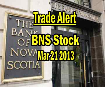 Trade Alert – Bank Of Nova Scotia Stock – March 21 2013