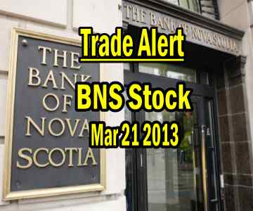 Trade Alert – Bank Of Nova Scotia Stock – March 21 2013