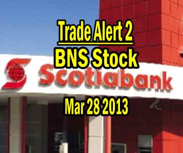 Trade Alert 2 – Bank of Nova Scotia Stock – March 28 2013