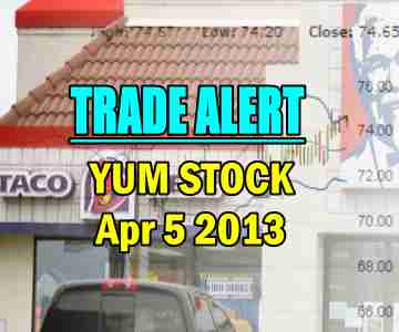 Trade Alert – YUM Stock – Apr 5 2013
