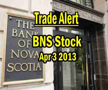 Trade Alert – Bank Of Nova Scotia Stock – Apr 3 2013