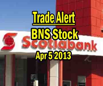 Trade Alert – Bank of Nova Scotia Stock – Apr 5 2013