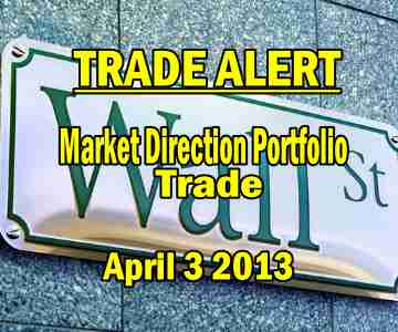 Trade Alert – Market Direction Portfolio – Apr 3 2013