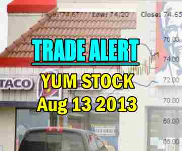 Trade Alert – YUM Stock (YUM) – Aug 13 2013