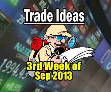 Trade Ideas For Third Week Of Sep 2013