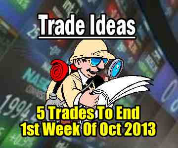 5 Trade Ideas To End The First Week of Oct 2013