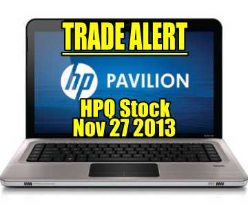 Trade Alert – Hewlett-Packard Stock (HPQ) Nov 27 2013 – Using Bollinger Bands and 10 Day EMA Strategy
