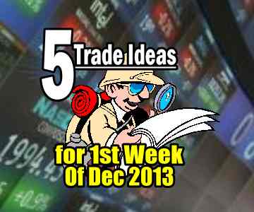 5 Trade Ideas For The First Week of Dec 2013