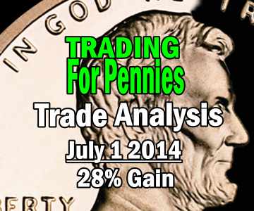 Trade Analysis – SPY ETF – Trading For Pennies Strategy Trade – July 1 2014