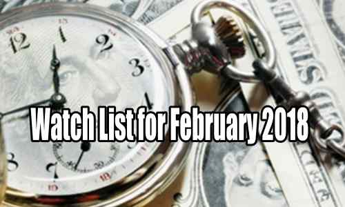 Watch List of Trades for February 2018