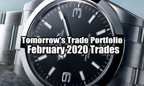 Tomorrow’s Trade Portfolio Ideas for Feb 19 2020