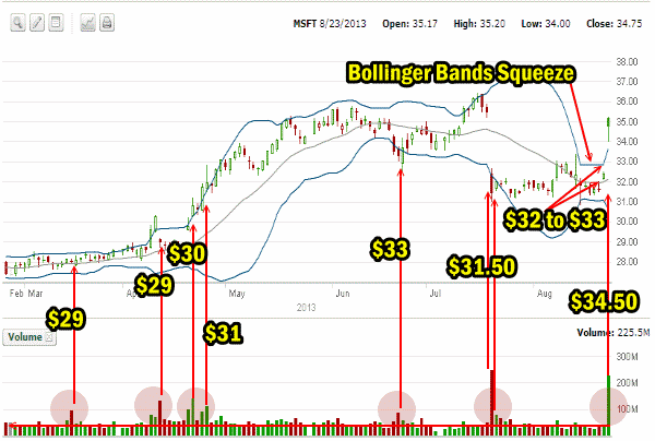 Microsoft Stock with Volume Indicator