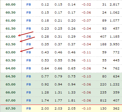 Facebook Stock put premiums