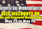 Memorial Day Weekend Special - Join or Renew With Deep Discounts On All Memberships