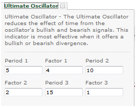 Ultimate Oscillator settings